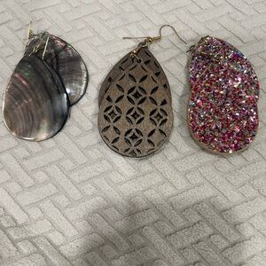 Bold Multicolor Teardrop Earrings Set ~ 3 pair
